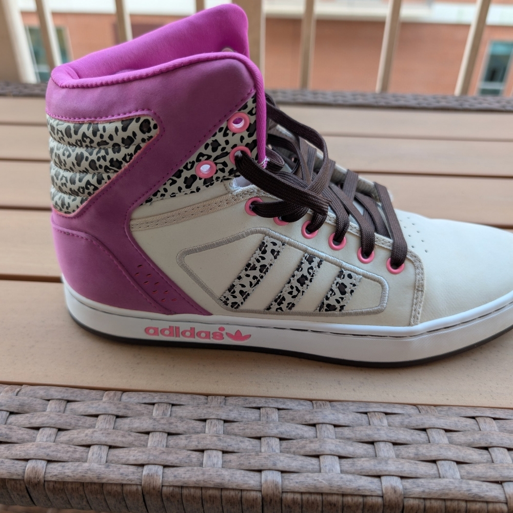 Adidas Originals Adi High Ext Womens Size 9 Shoes Sneakers Vivid Pink/Cream - Picture 2 of 6